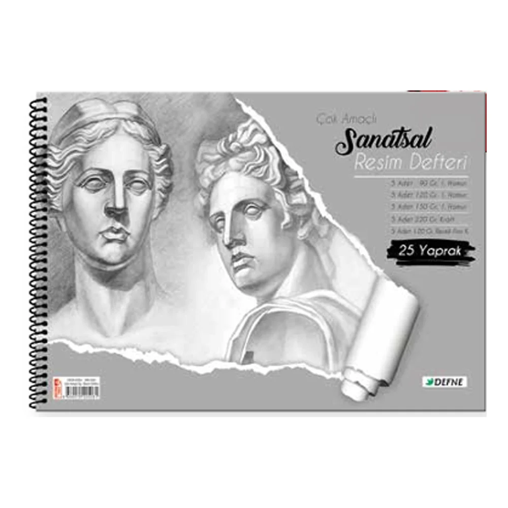 Defne Resim Defteri Çok Amaçlı Spiralli Krt Kapak 38x48 DFN-5061