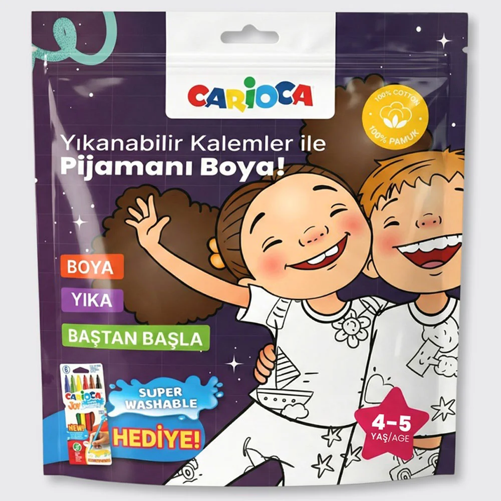 Carioca Boyanabilir Pijama-Keçeli Kalem 4-5 Yaş Ln-80011