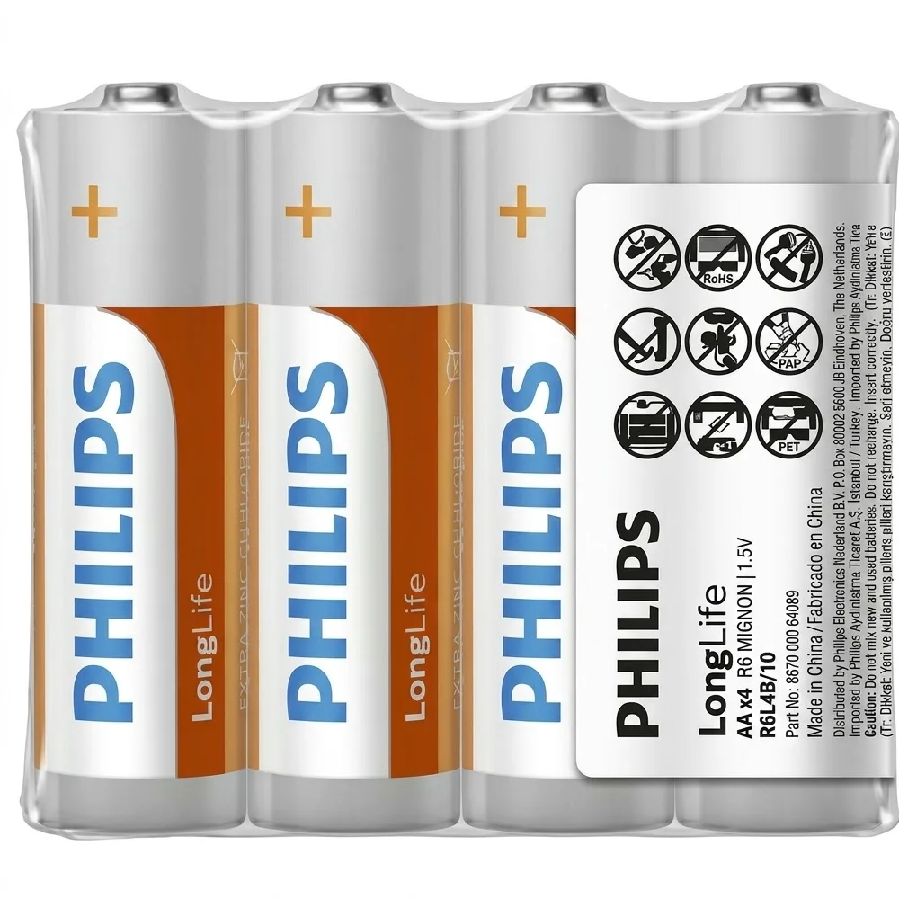Philips Longlife Kalem Pil AA 4 Lü Ph-r6l4f/10