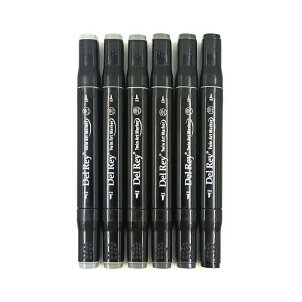 Del Rey Twin Marker Soğuk Gri Tonları 6 Lı Set Cg-1