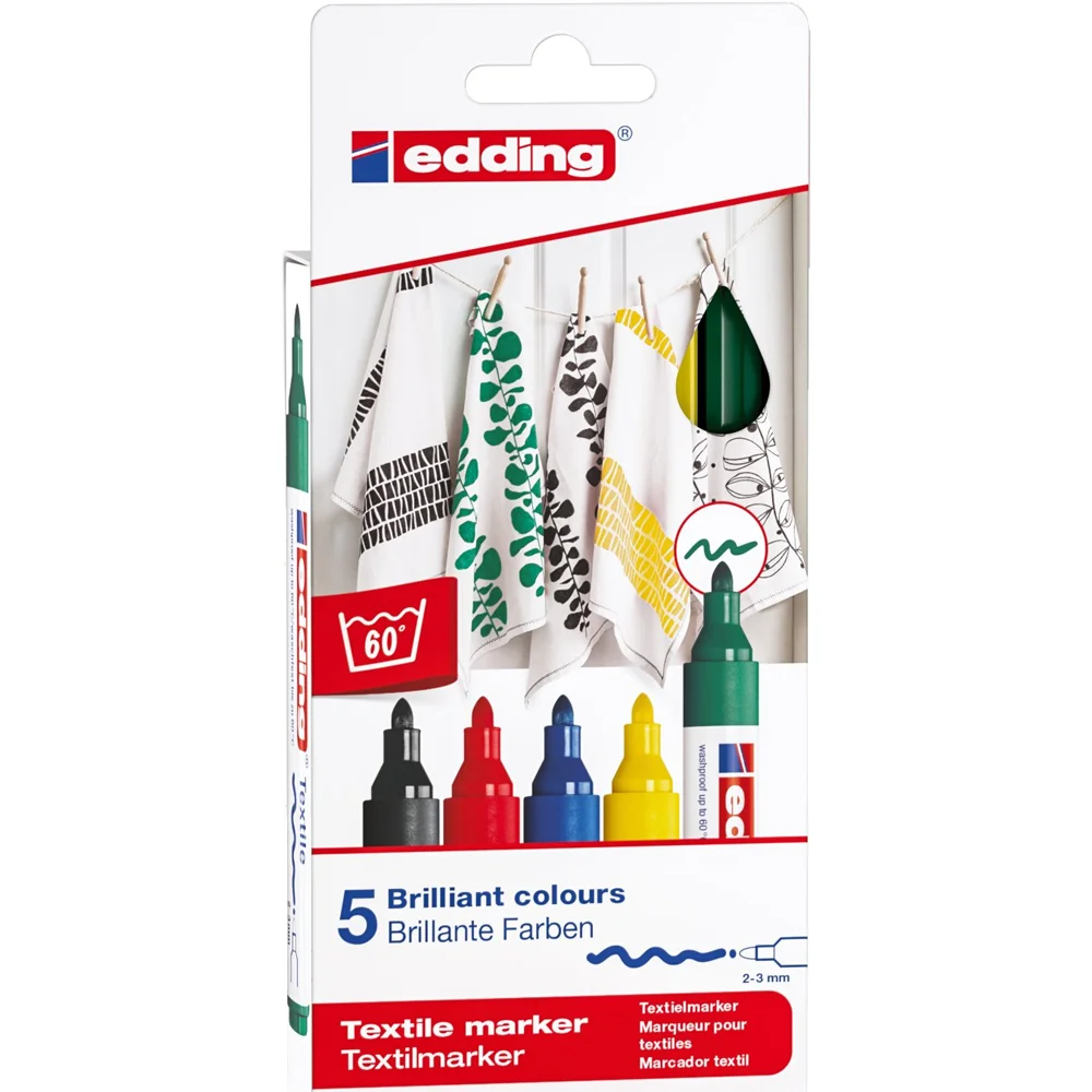 Edding T-shirt Kalemi Yuvarlak Uçlu Basıc 2-3 MM 5 Lİ 4500/5S