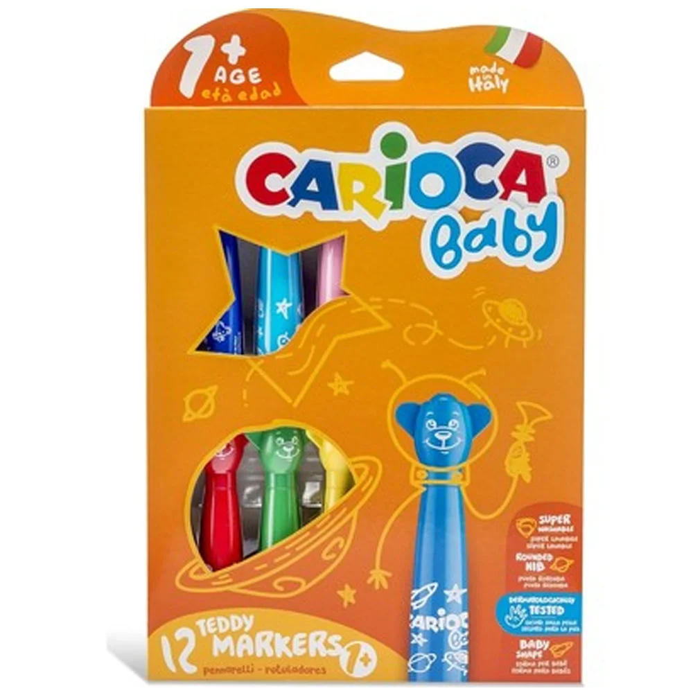Carioca Keçeli Kalem Teddy Jumbo Bebek Süper Yıkanabilir 12 Li 42816