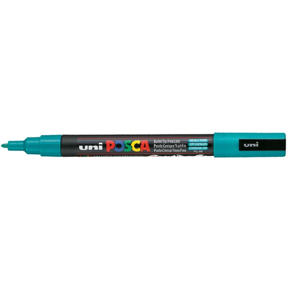 Uni-Ball Posca Markör Boyama Su Bazlı Poster 0.9-1.3 MM Zümrüt Yeşili PC-3M