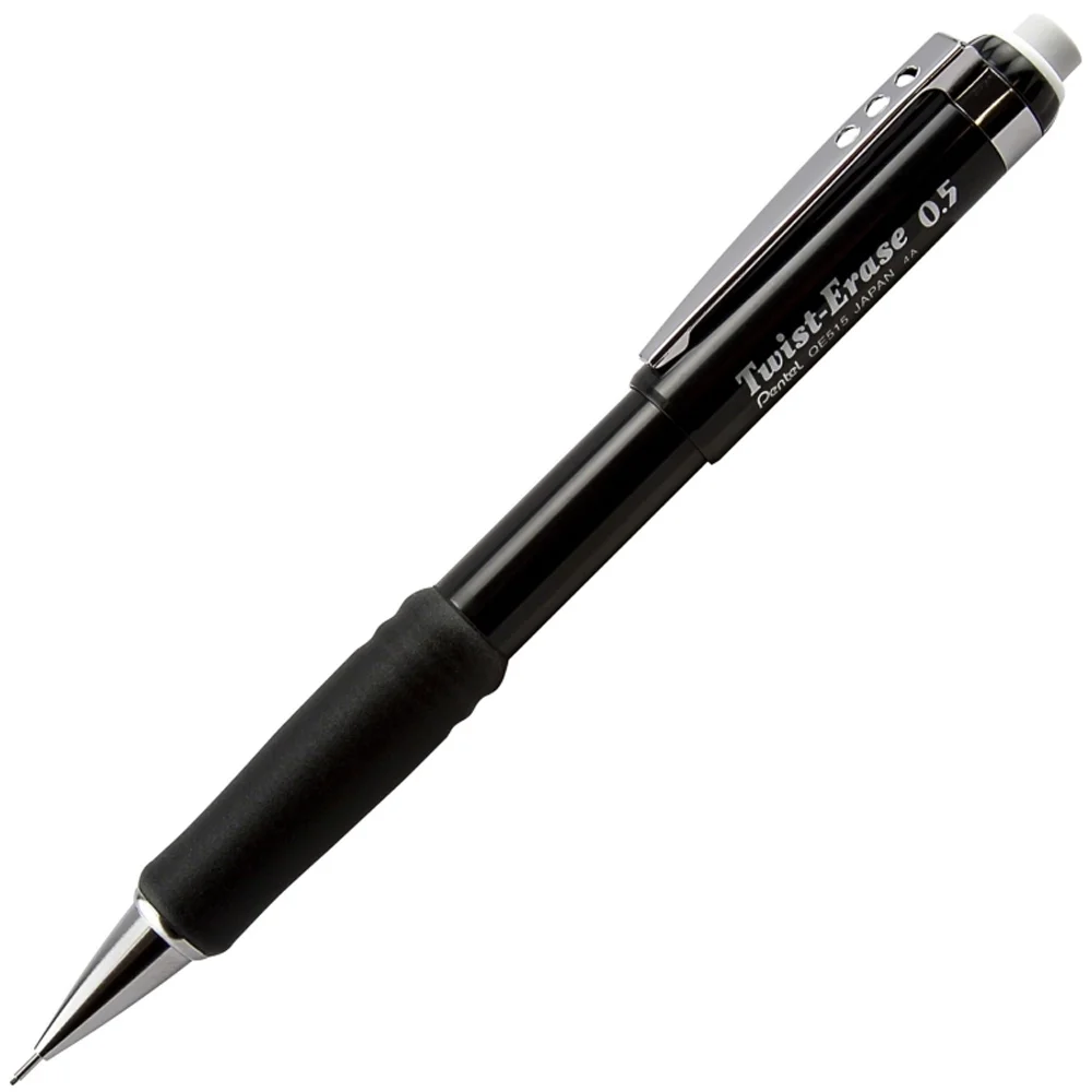Pentel Versatil Kalem Twist Metal Klipsli Büyük Boy Silgili 0.5 MM QE515-AX