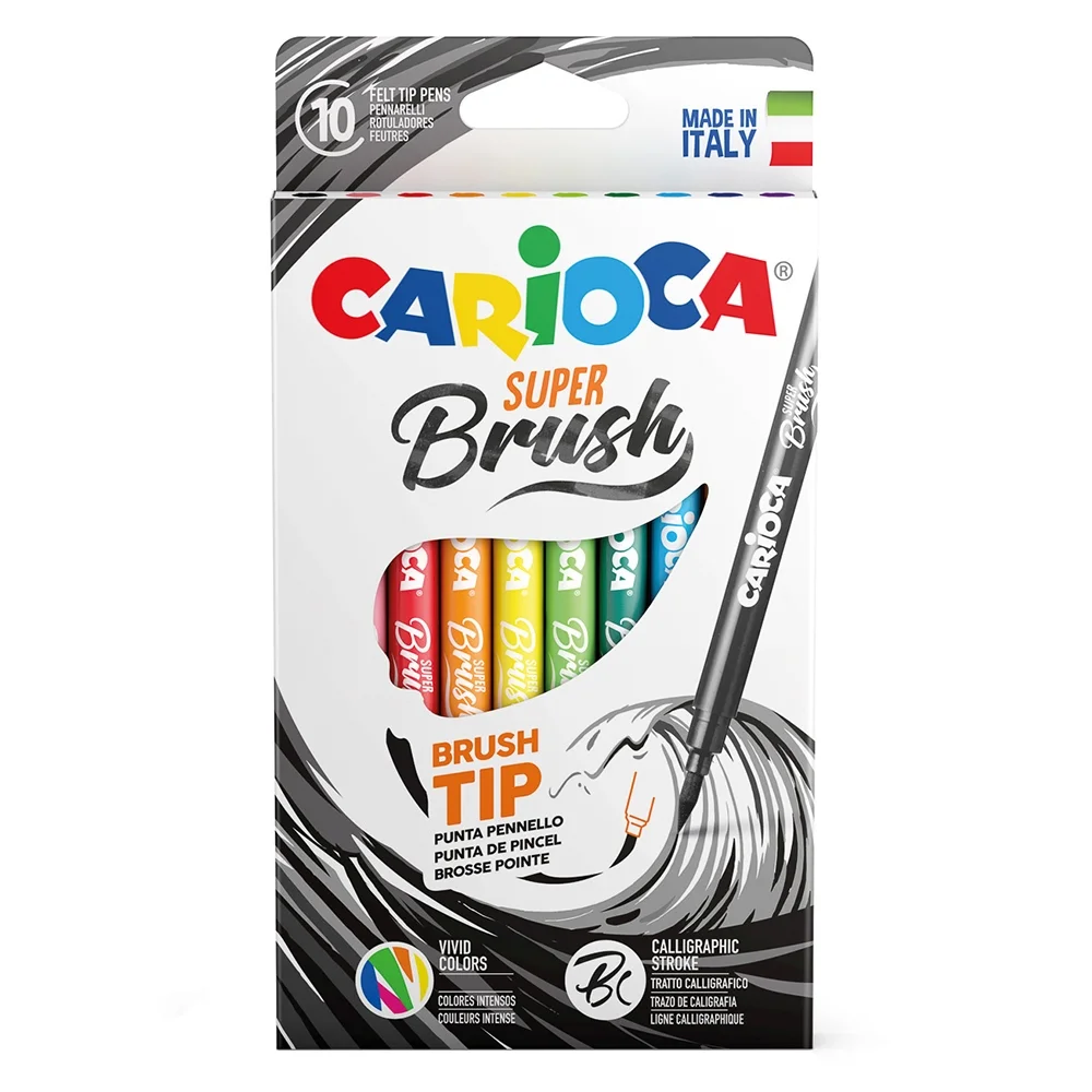 Carioca Süper Brush Keçeli Kalem 10 Lu