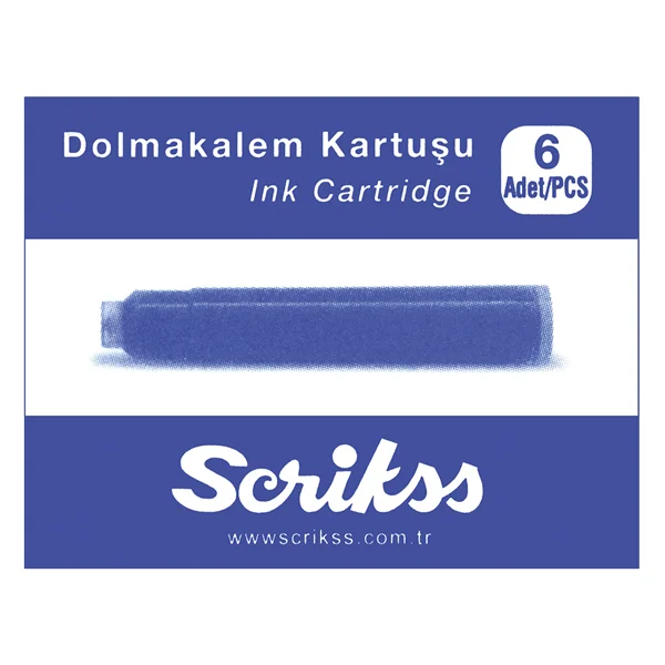 Scrikss Dolma Kalem Kartuşu 6 LI Mavi