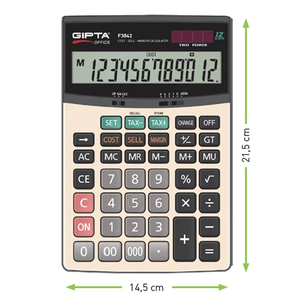 Gıpta Hesap Makinesi Masaüstü 12 Hane F3042