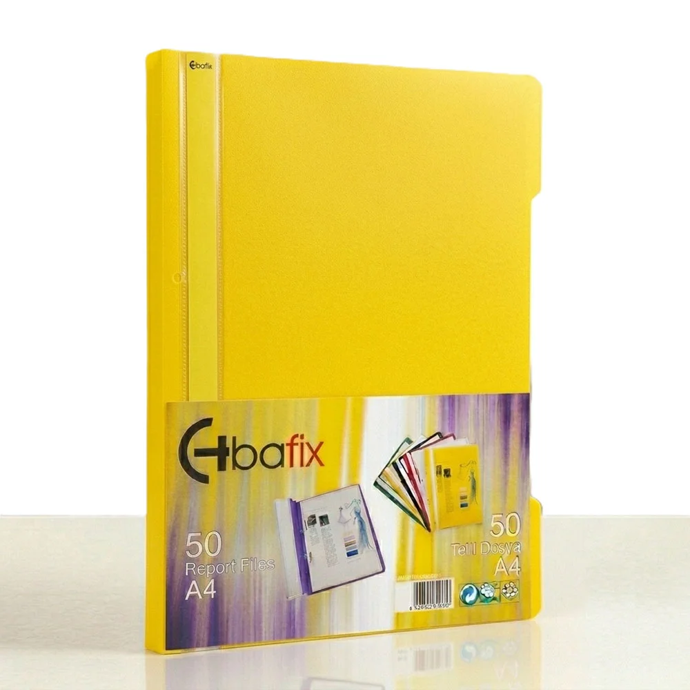 Bafix Telli Dosya Plastik XL Sarı A4