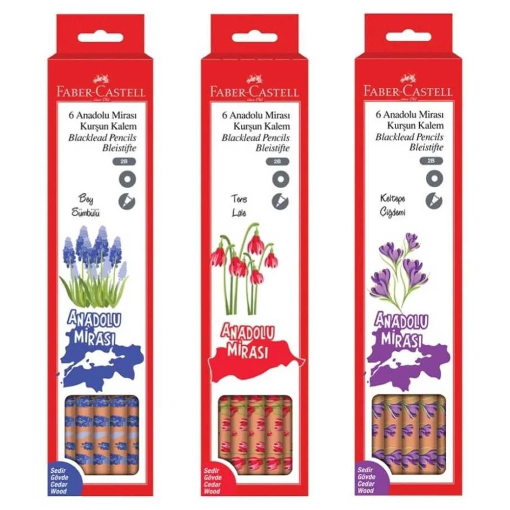 Faber-Castell Kurşun Kalem Anadolu Mirası Çiçekler 6lı 2B