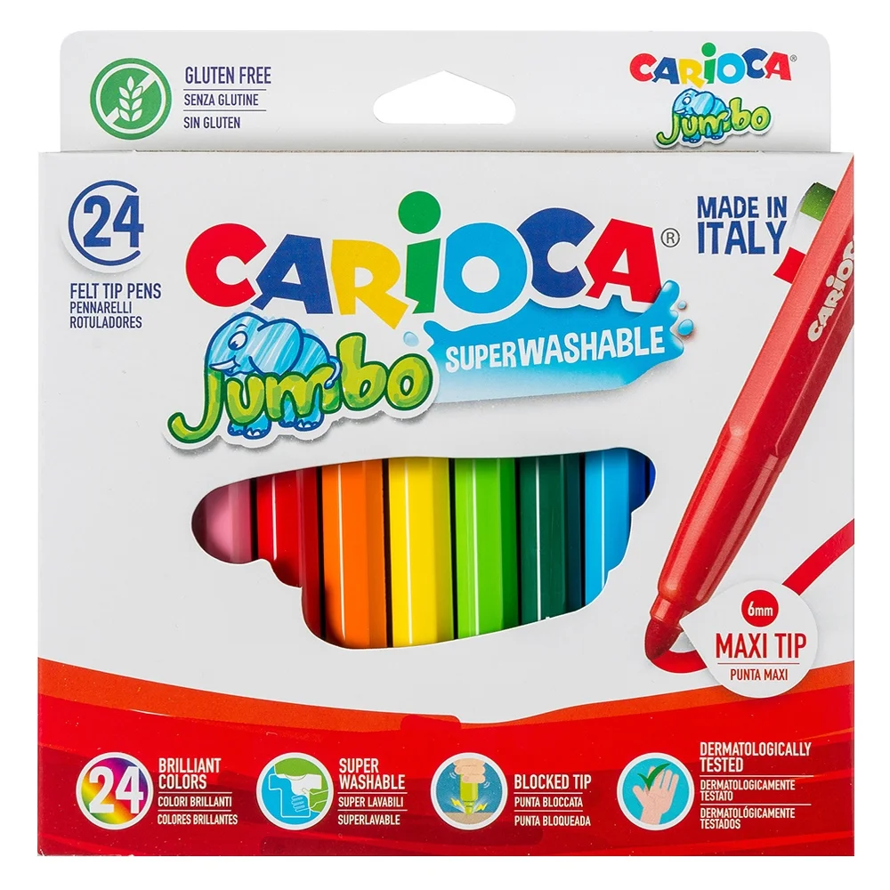 Carioca Keçeli Kalem Jumbo Süper Yıkanabilir 24 Lü 40570