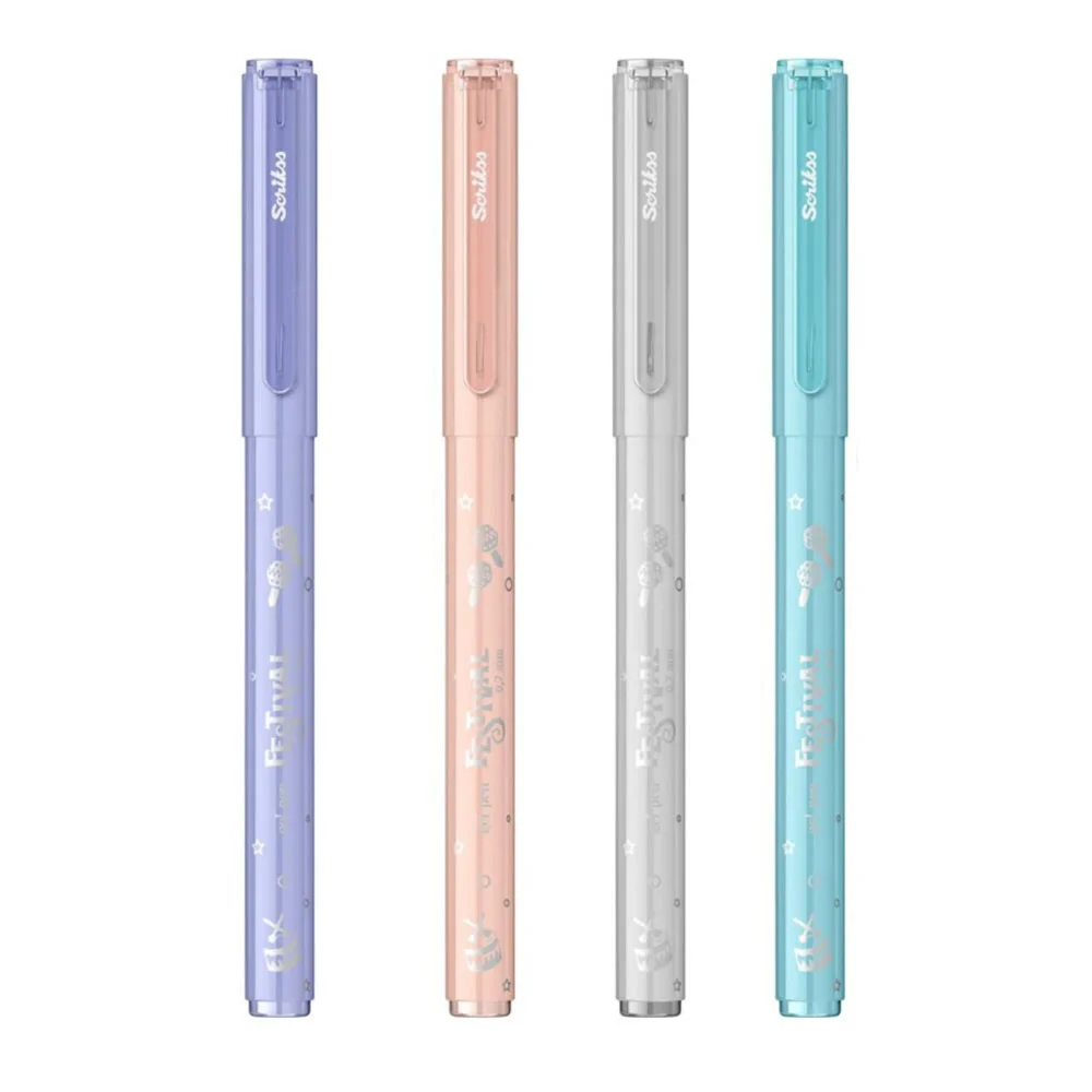 Scrikss Jel Kalem Festıval 0.7 MM Pastel Renkler 40 Lık Stand