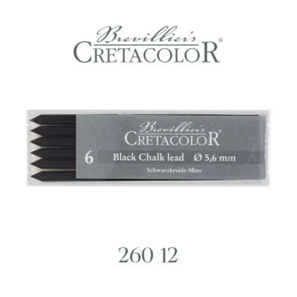 Cretacolor Black Pastel Medium Siyah Tebeşir Portmin Uç 5,6mm 6Lı 26012