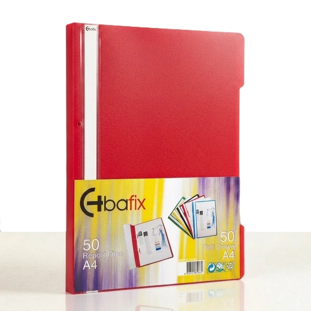 Bafix Telli Dosya Plastik XL Kırmızı A4