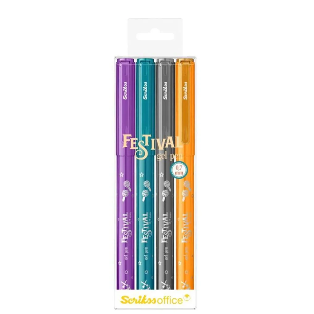 Festıval Jel Kalem 0.7 MM Vivid Renkler 4 Lü Blister