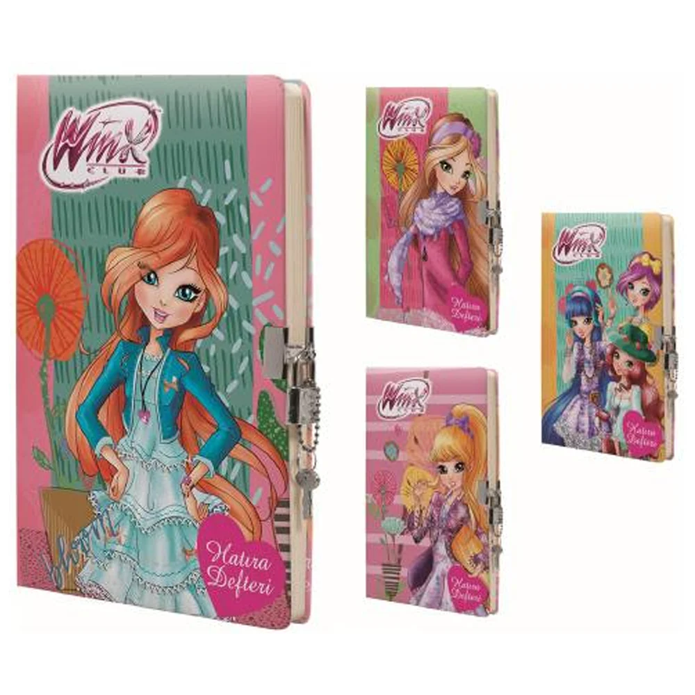 Gıpta Hatıra Defteri Winx Kilitli İp.Dkş.Sert Kapak 14x20 96 YP
