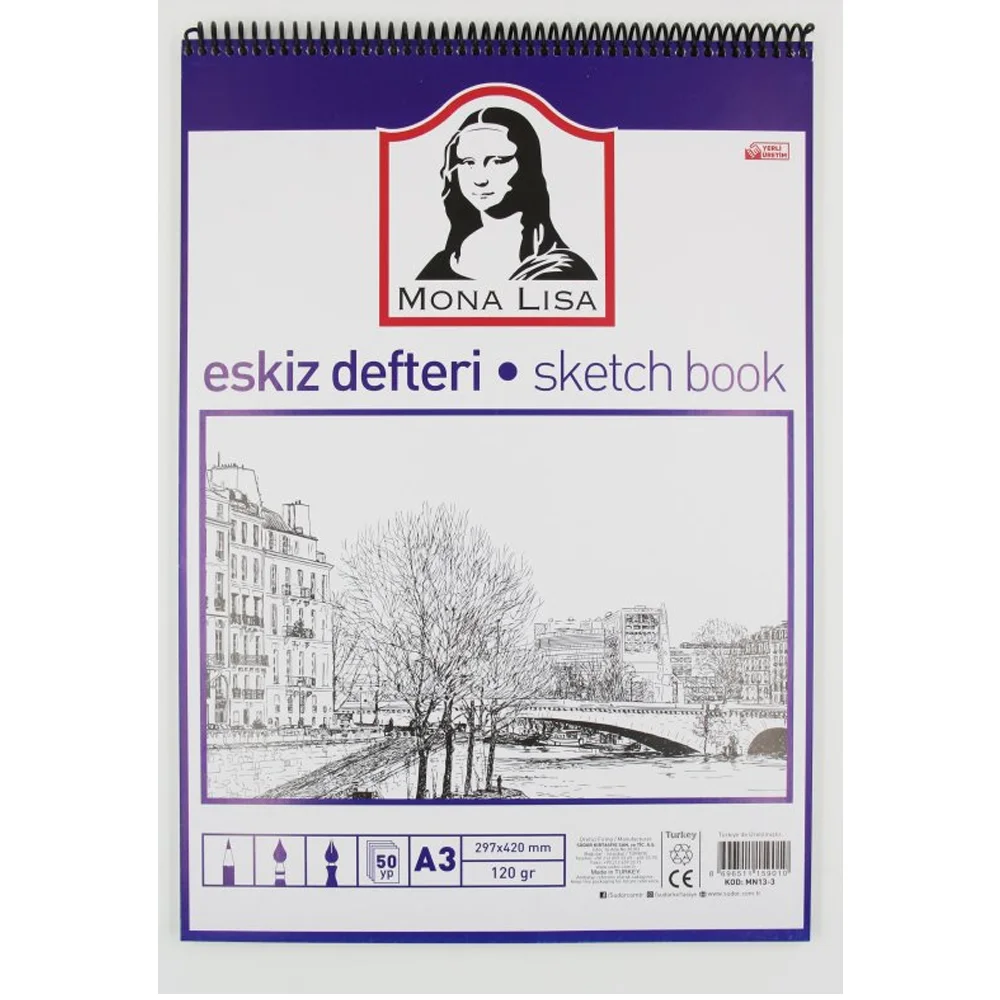 Mona Lisa Eskiz Defteri Telli A3 120 GR 50 YP MN13-3