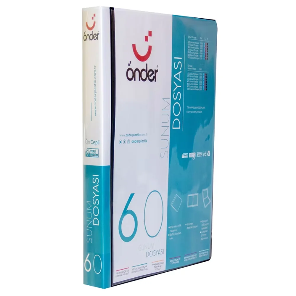 Önder Sunum Dosyası Ön Cepli PP 60 Lı Siyah 1260-3