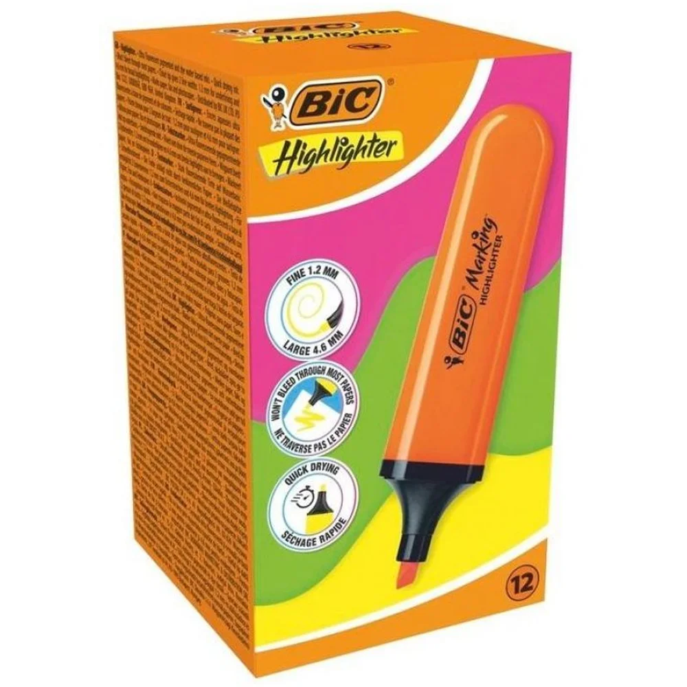 Bic MarKing Flat HighLighter 10 Lu Turuncu
