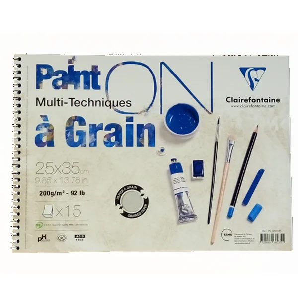 Clairefontaine Resim Defteri paint-On A Grain Çizim Blok 15 YP 25x35 CM 200 GR PD966235