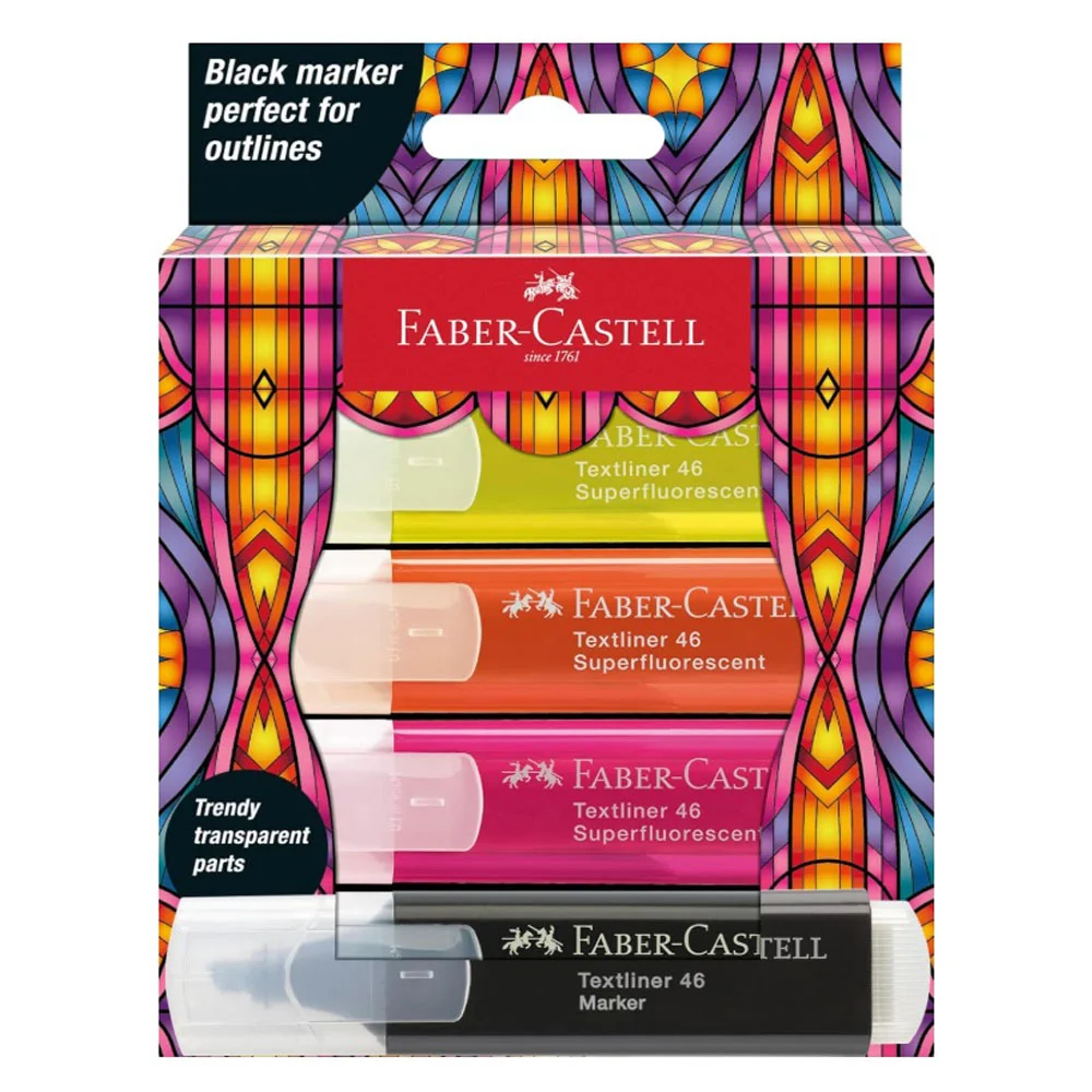 Faber-Castell Fosforlu Kalem Glassy Textliner, Neon Sta 10x4 5030254693