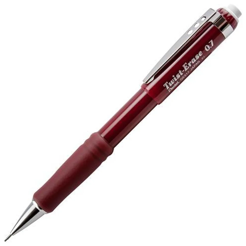 Pentel Versatil Kalem Twist Metal Klipsli Büyük Boy Silgili 0.7 MM QE517-BX