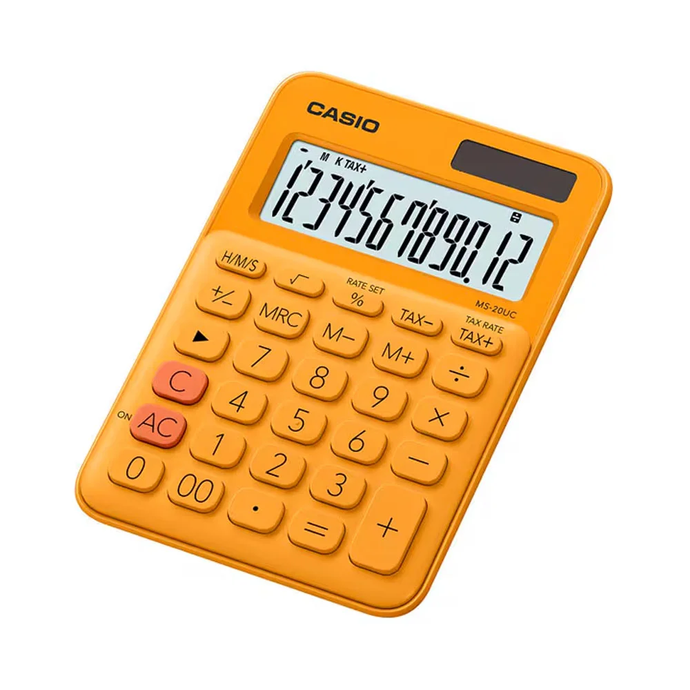 Casio Hesap Makinesi 12 Hane Ms-20uc-rg Turuncu Masaüstü