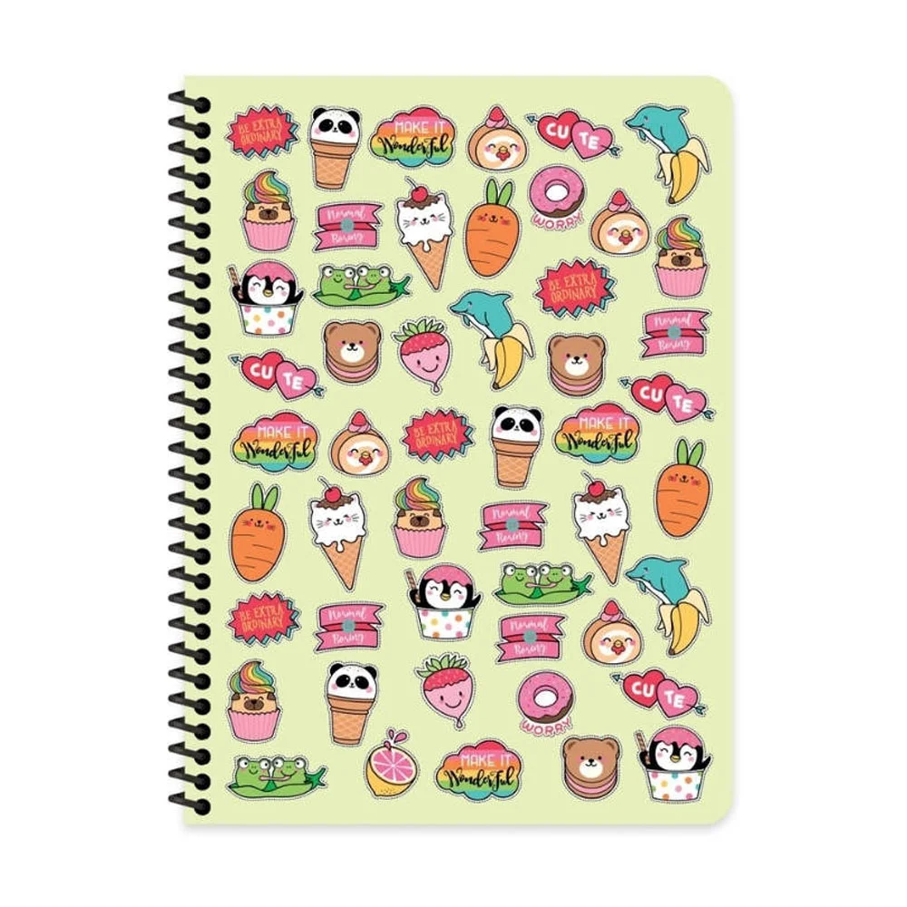 Keskin Color Defter Plastik Kapak Spiralli Sweet 16,5x22,5 80 YP Kar.