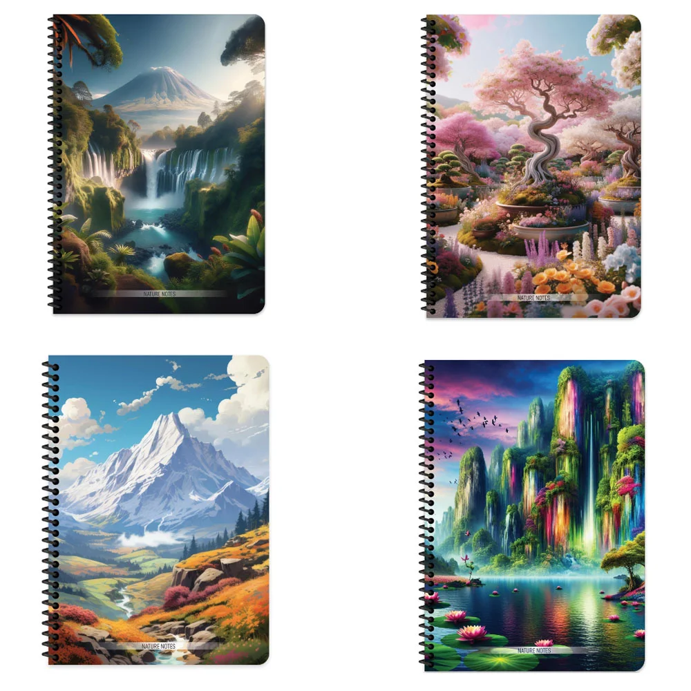 Keskin Color Defter Karton Kapak Spiralli Nature 16,5x22,5 80 YP Çizgili 387041-99