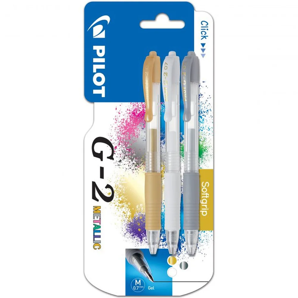 Pilot Roller Kalem Jel Mürekkepli 0.7 MM 3 Lü Metalik G2
