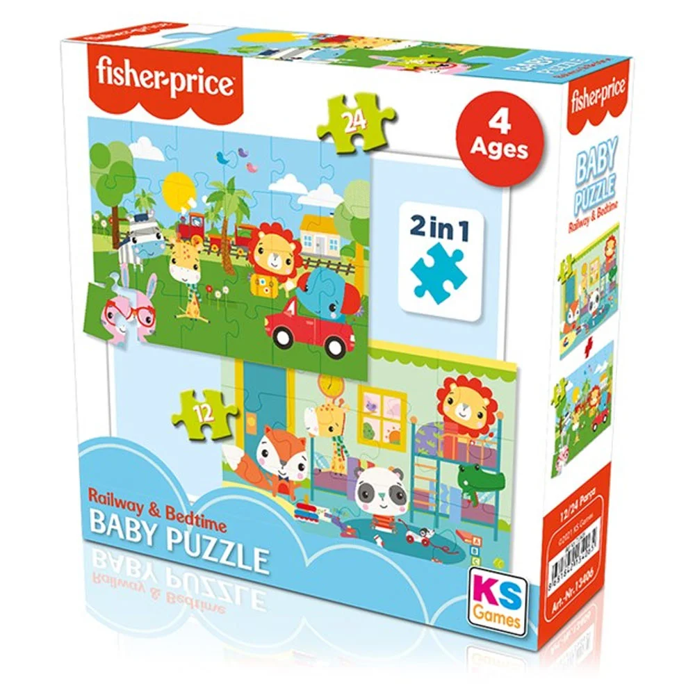 Ks Games Fisher-Price Baby Puzzle Railway & Bedtime 2 in 1 FP 13406