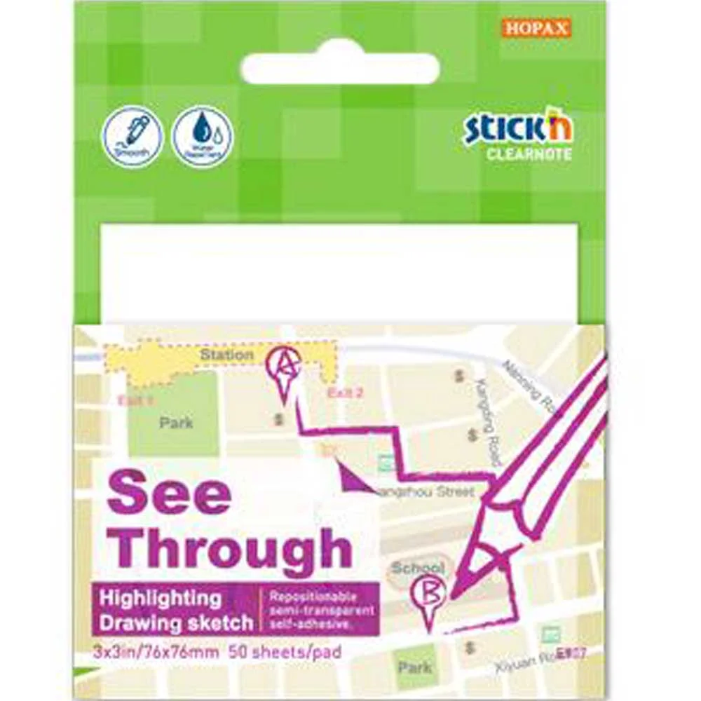 Hopax Stickn Yapışkanlı Not Kağıdı Yarı Saydam 50 YP 76x76 Beyaz 21712