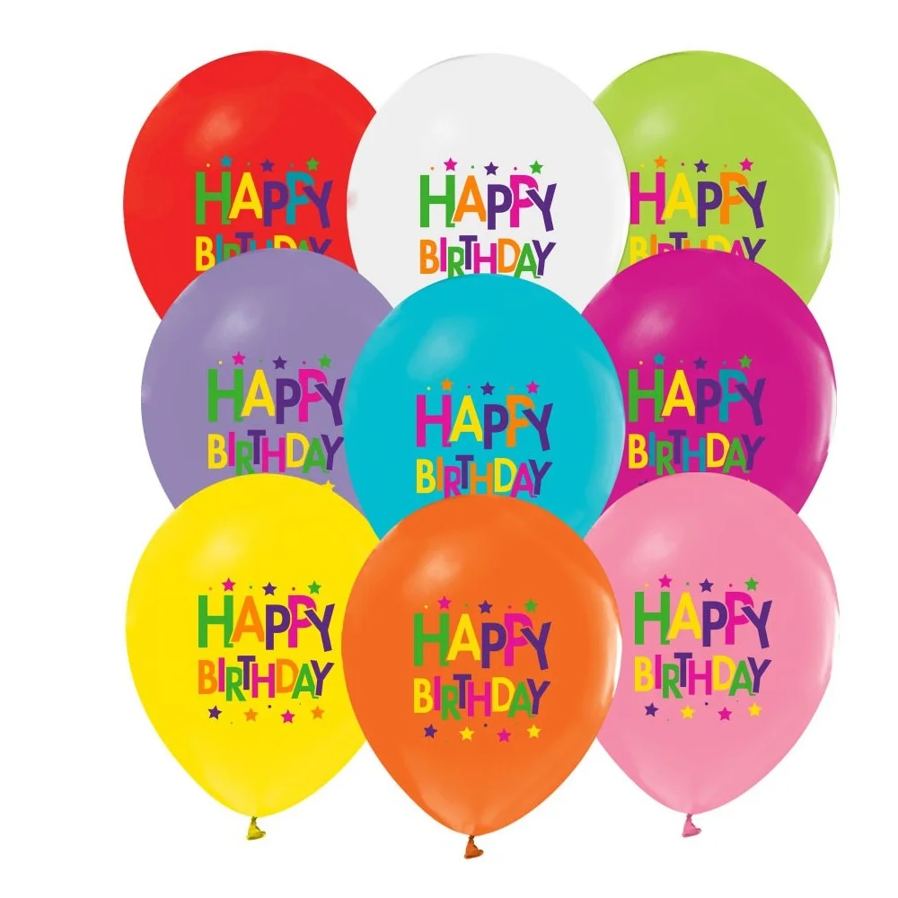 Balonevi Balon 4+0 Süperstar Birthday Baskılı 12" 8 Li