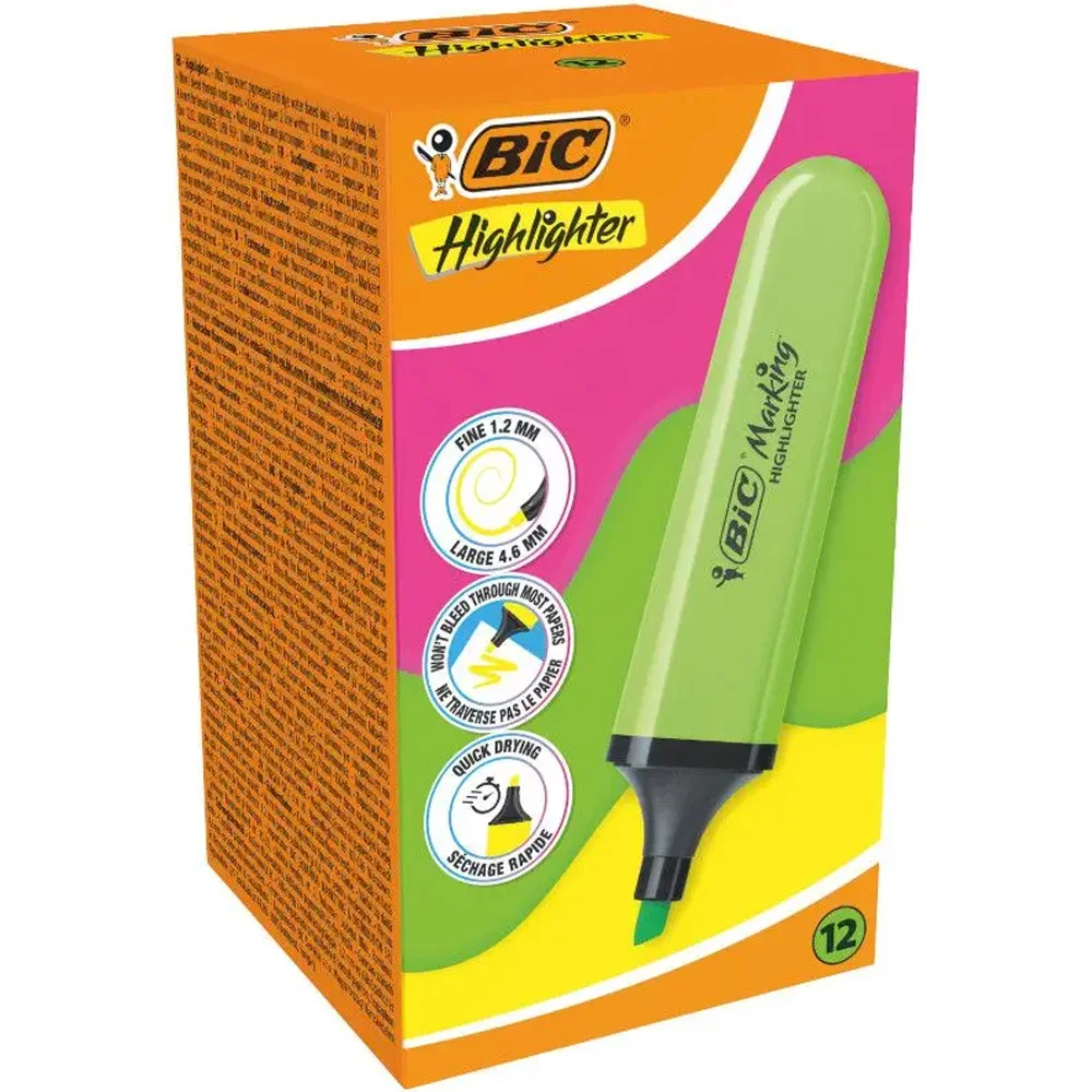 Bic MarKing Flat HighLighter 10 Lu Yeşil