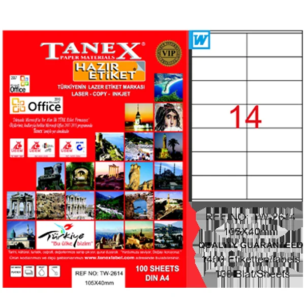 Tanex Laser Etiket 100 YP 105x40 Laser-Copy-Inkjet TW-2614
