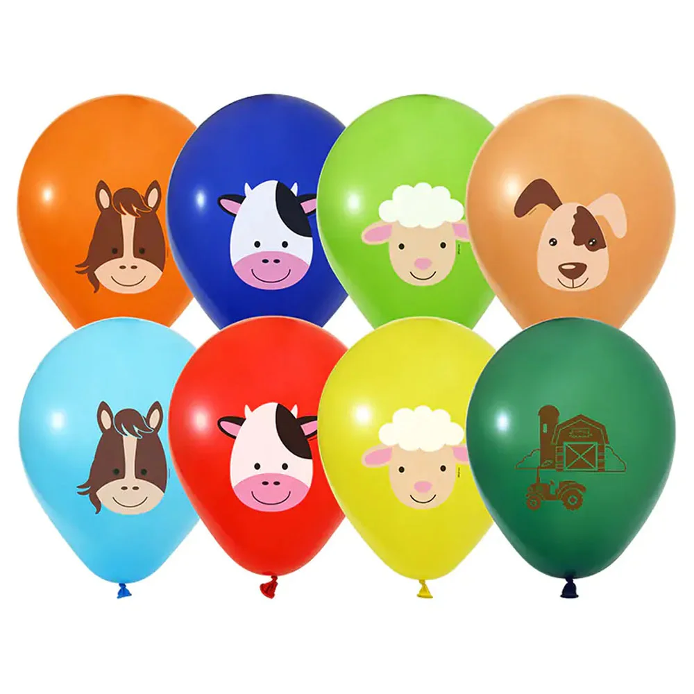 Balonevi Balon 4+1 Çiftlik Hayvanları 12" Pastel 8 Li
