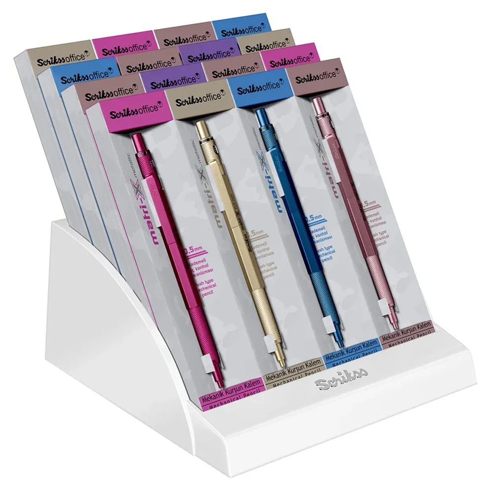 Scrikss Versatil Kalem Matrı-x 0.5 MM 16 Lı Stand Metalik Renkler