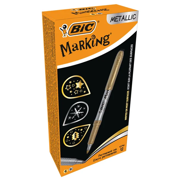 Bic Permanent Markör Intensity Altın Gümüş 12 Li