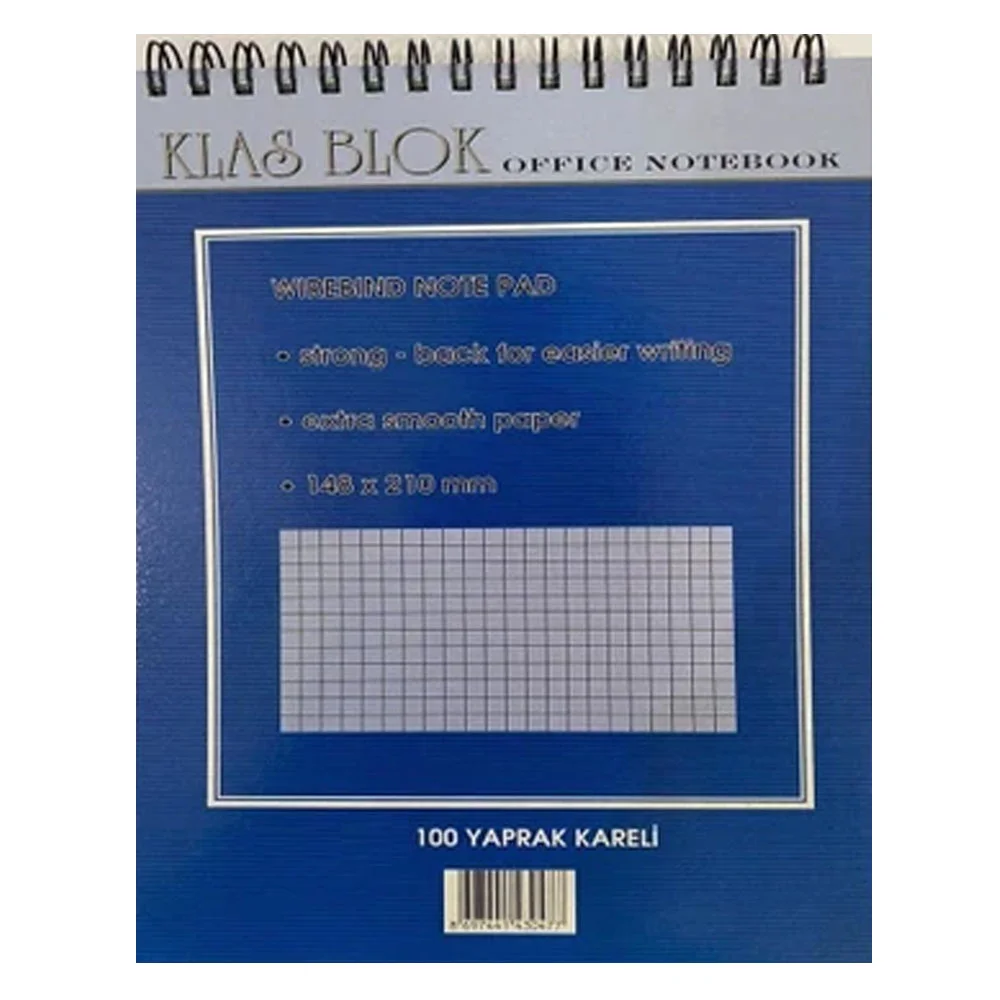 Klas Bloknot Spiralli Office Book Kareli 100 YP A4