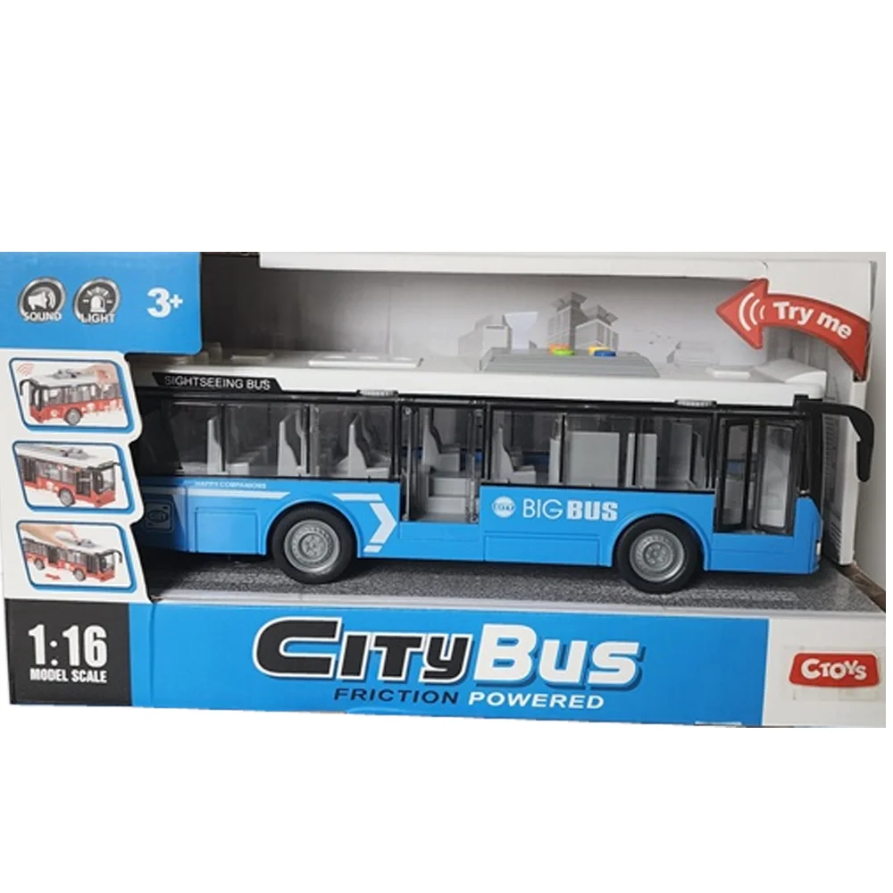 Ctoy Oyuncak&nbsp;Işıklı Ve Sesli Şehir Otobüsü 1:16