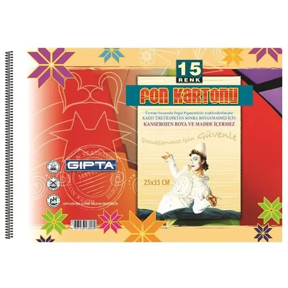 Gıpta Fon Kartonlu Resim Defteri 25x35 Cm 15 Renk 1576