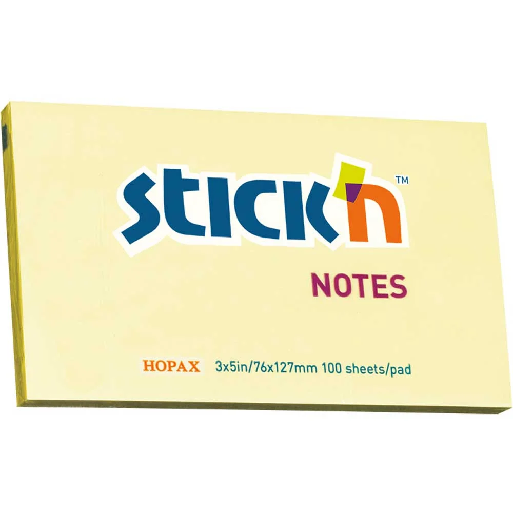 Hopax Stickn Yapışkanlı Not Kağıdı 76x127 Sarı 21009