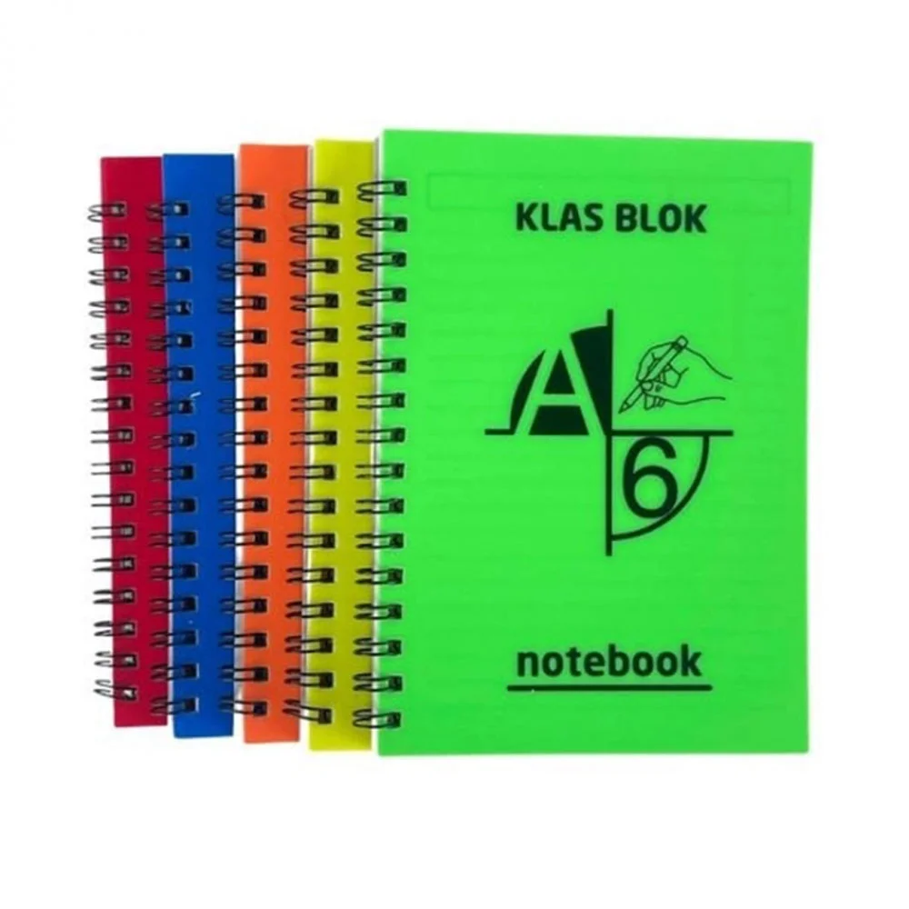 Klas Bloknot Spiralli Plastik Kapak Çizgili 72 YP A6