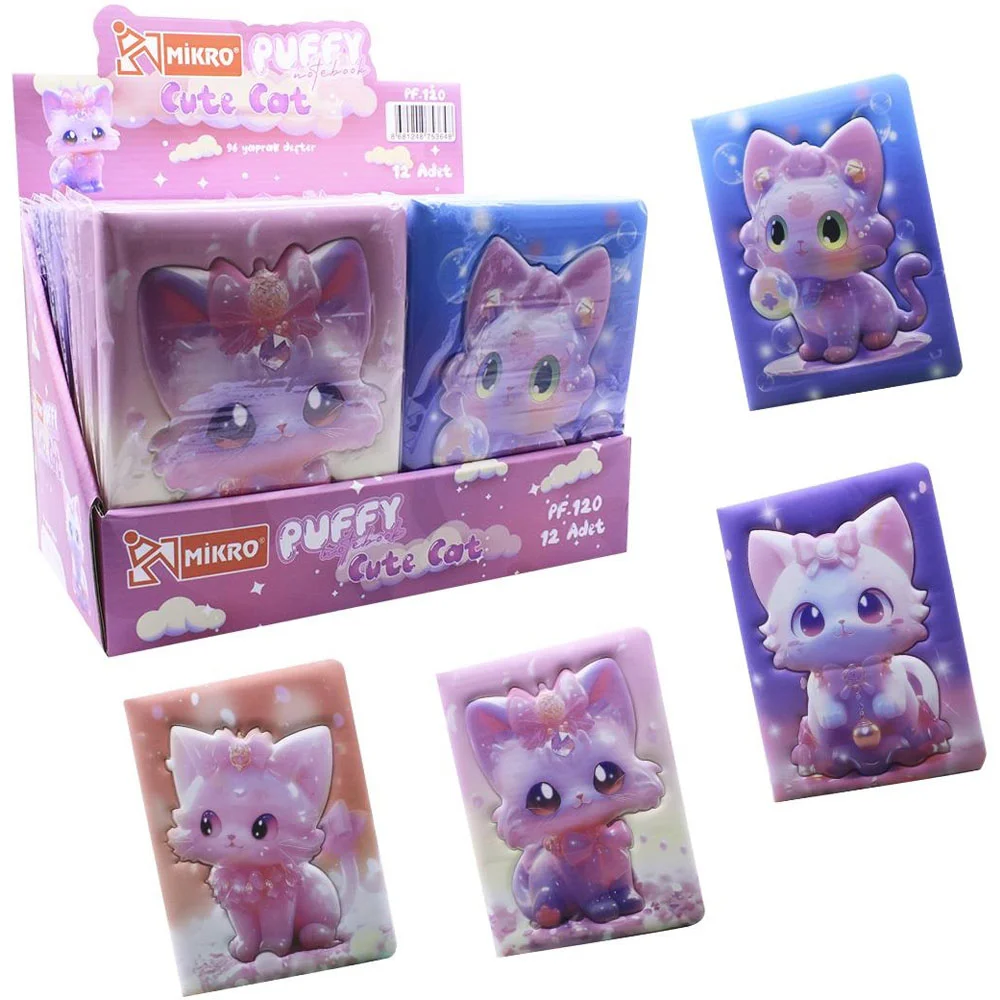 Mikro Not Defteri Puffy Cute Cat Pf-120